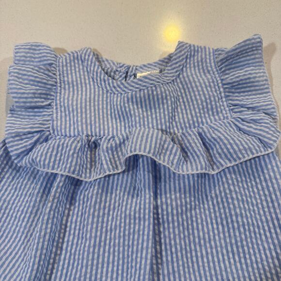 Badgley Mischka Baby Girl 6-9M Blue and White Blouse - Picture 4 of 4